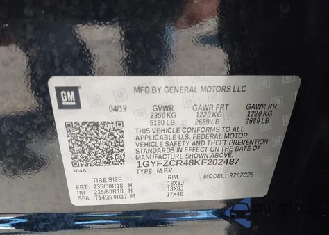 2019 Cadillac Xt4 Premium Luxury from USA, damaged, VIN 1GYFZCR48KF202487